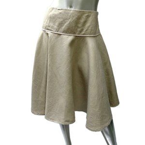 Closed (Germany) Linen Skater Skirt Beige Khaki Beach Summer - Size 42 US M - L